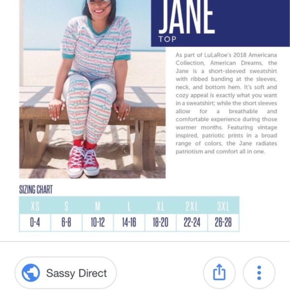 🔥BOGO🔥 Lularoe Jane Stars & Stripes Sweatshirt - Picture 6 of 6